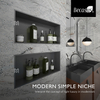 Niche murale encastr&eacute;e en acier inoxydable robuste, moderne, organisateur de rangement pour savon et shampoing, &eacute;tanche, durable et facile &agrave; installer, niche de douche