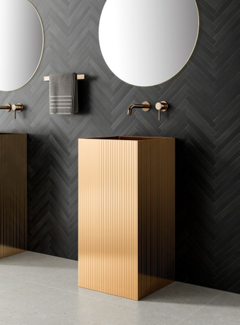 lavabo montado en la pared ba&ntilde;o peque&ntilde;o silencioso lujo c&aacute;lido minimalismo lavabo de esquina redondeada grifo de un solo orificio.jpg